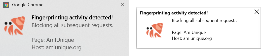 Fingerprint Detector notification